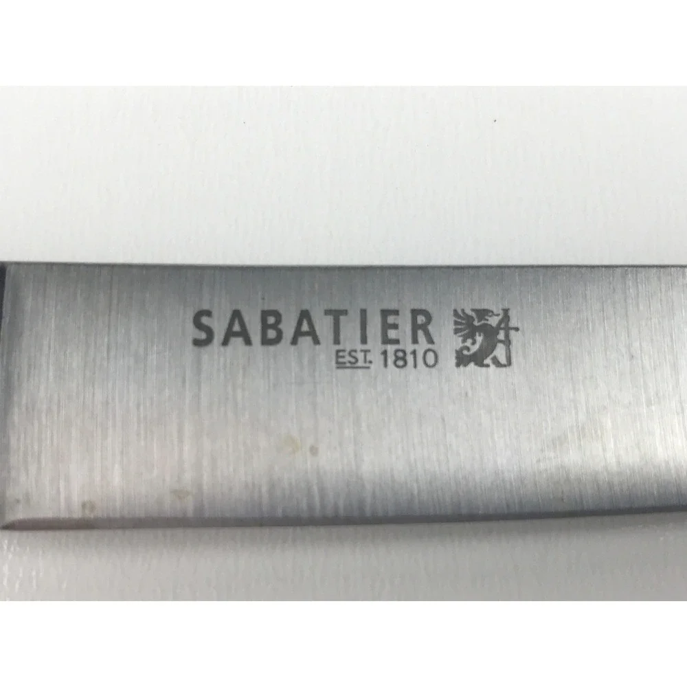 Sabatier Utility Knife Black Handle Stainless Steel Straight Edge Blade 4.5 Inch